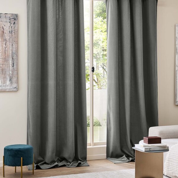 Антрацитно термо перде от рипсено кадифе 140x260 cm Madison – douceur d'intérieur