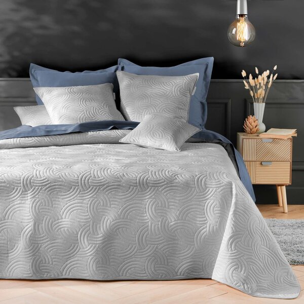 Сиво комплект шалте и калъфка за възглавница 240x260 cm Solange – douceur d'intérieur