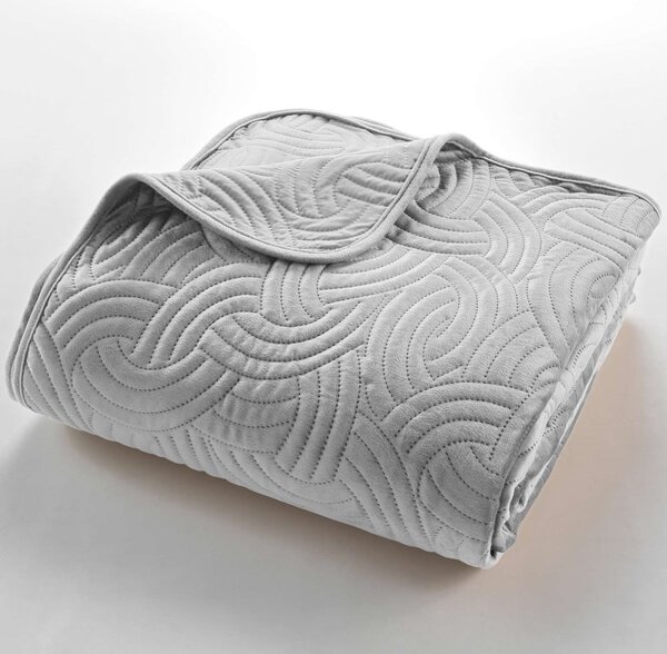 Сиво комплект шалте и калъфка за възглавница 240x260 cm Solange – douceur d'intérieur