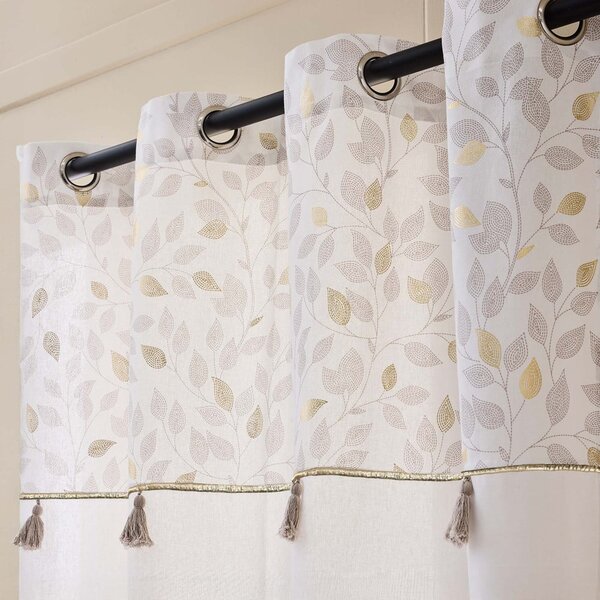Бяло перде със смес от памук 140x240 cm Duchesse – douceur d'intérieur