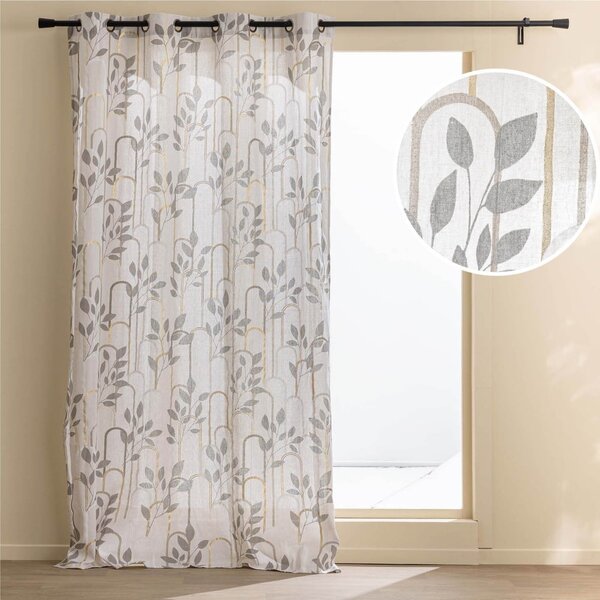 Сиво перде 140x240 cm Roseris – douceur d'intérieur