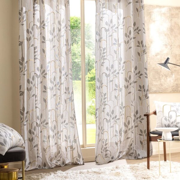 Сиво перде 140x240 cm Roseris – douceur d'intérieur