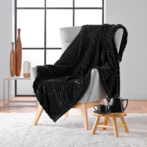 Черно одеяло от микрофланела 125x150 cm Mini Frosty – douceur d'intérieur