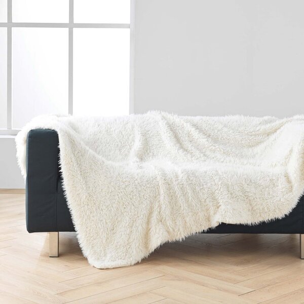 Кремаво одеяло от изкуствена кожа 220x240 cm Mouton – douceur d'intérieur