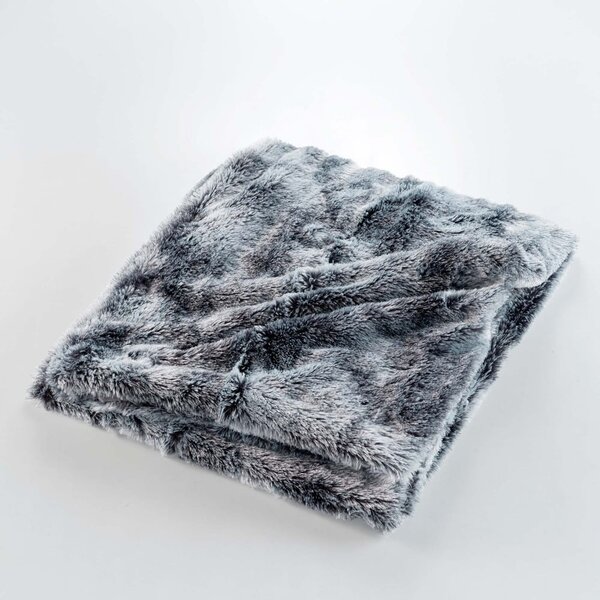 Сиво одеяло от изкуствена кожа 180x220 cm Antartic – douceur d'intérieur