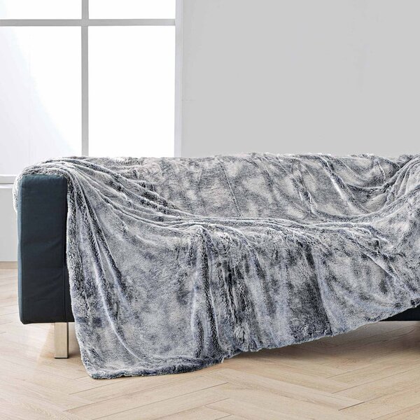 Сиво одеяло от изкуствена кожа 180x220 cm Antartic – douceur d'intérieur