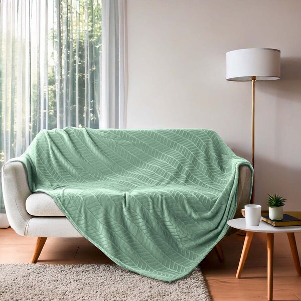 Светлозелено покривало за легло от микрофланела 180x220 cm Arya – douceur d'intérieur