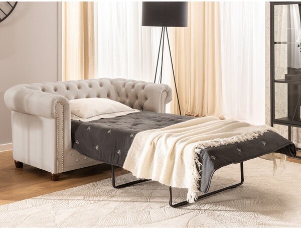 Бежов кадифен разтегателен диван 148 cm York Blik – Ropez