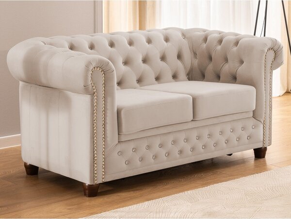 Бежов кадифен разтегателен диван 148 cm York Blik – Ropez