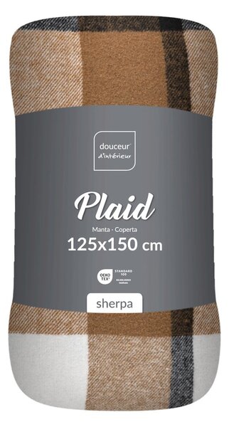 Кафяво одеяло от шерпа 125x150 cm Ecossais – douceur d'intérieur
