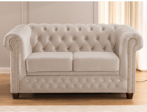 Бежов кадифен разтегателен диван 148 cm York Blik – Ropez