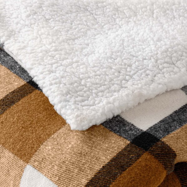 Кафяво одеяло от шерпа 125x150 cm Ecossais – douceur d'intérieur