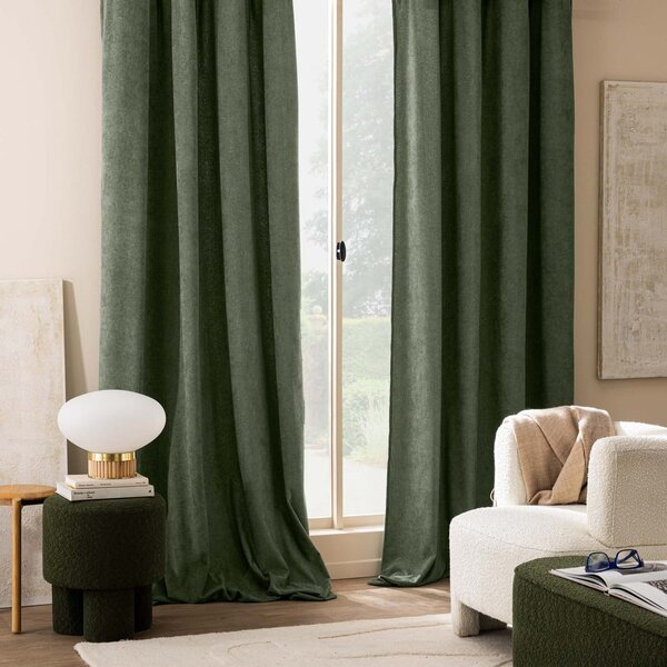 Зелено перде от букле 140x260 cm Winona – douceur d'intérieur