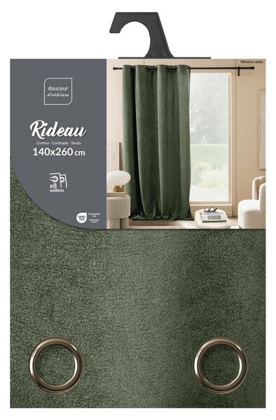Зелено перде от букле 140x260 cm Winona – douceur d'intérieur