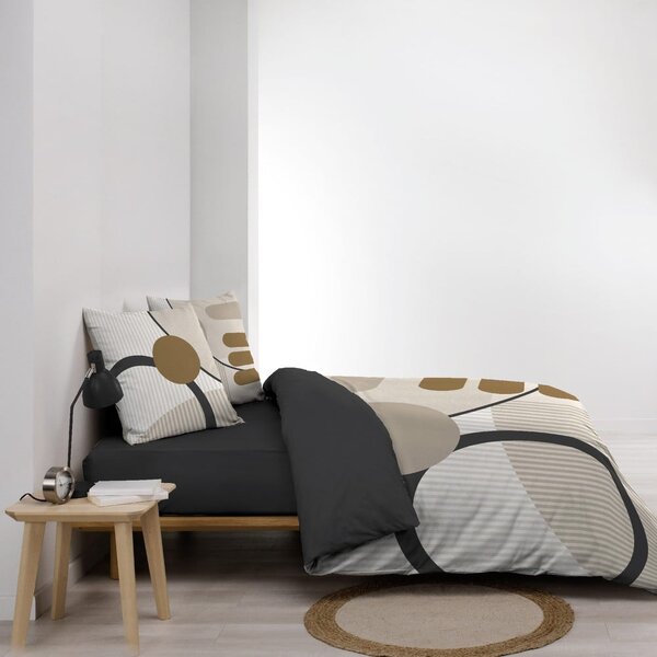 Бежово двойно удължено памучно спално бельо 240x220 cm Santana – douceur d'intérieur