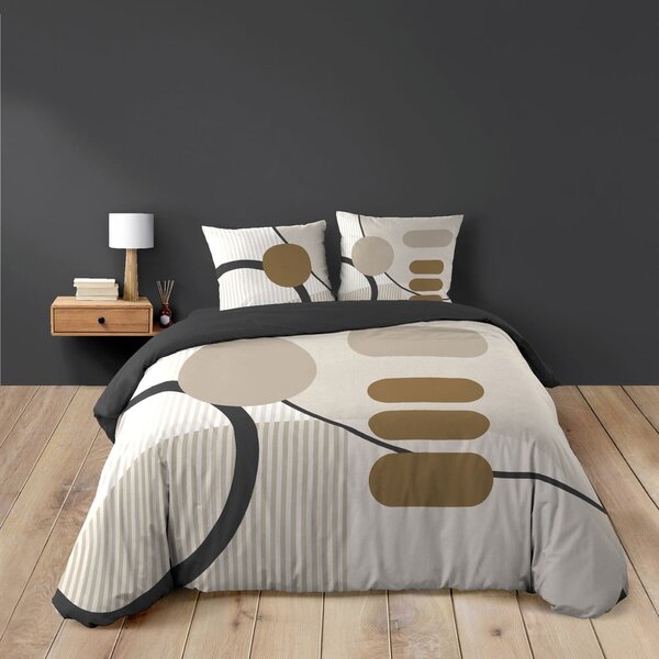 Бежово двойно удължено памучно спално бельо 240x220 cm Santana – douceur d'intérieur