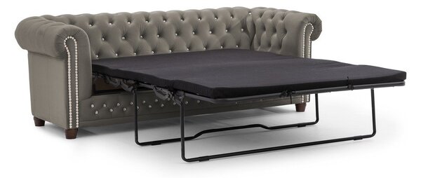 Сив кадифен разтегателен диван 203 cm York Blik – Ropez