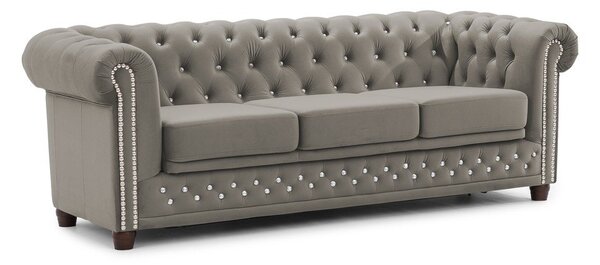 Сив кадифен разтегателен диван 203 cm York Blik – Ropez