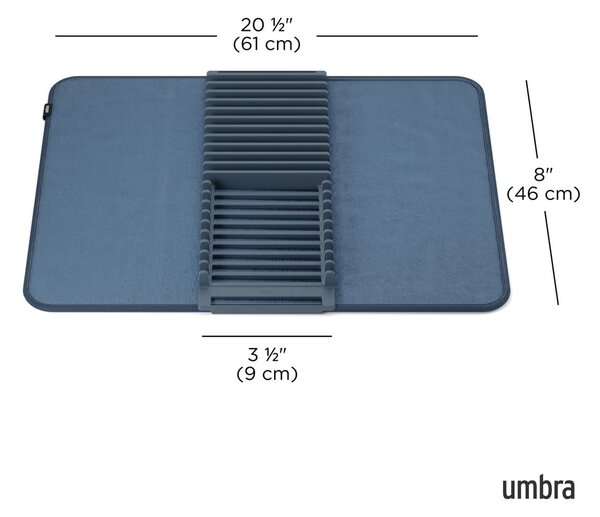 Синя текстилна тавичка за оттичане за съдове 61x46 cm Udry – Umbra