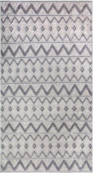 Сив килим подходящ за пране 80x150 cm Zig Zag – Vitaus