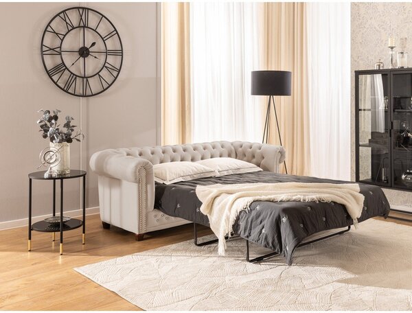 Бежов кадифен разтегателен диван 203 cm York Blik – Ropez
