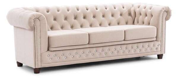 Бежов кадифен разтегателен диван 203 cm York Blik – Ropez