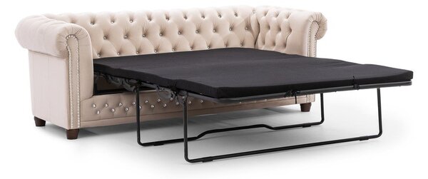Бежов кадифен разтегателен диван 203 cm York Blik – Ropez