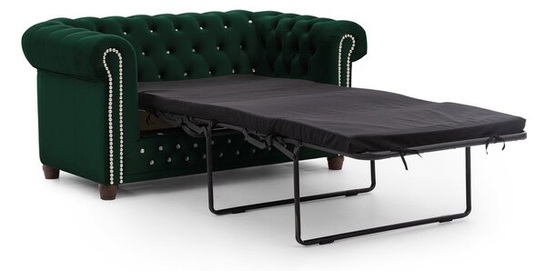 Зелен кадифен разтегателен диван 148 cm York Blik – Ropez