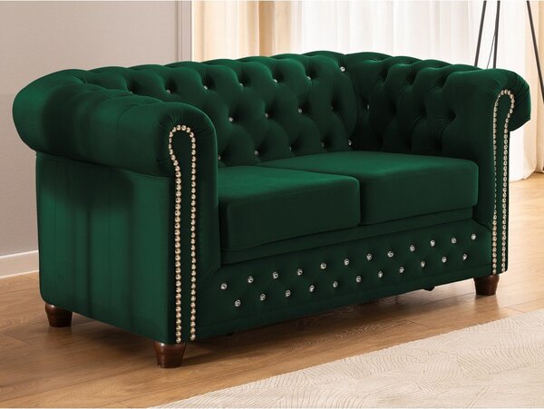 Зелен кадифен разтегателен диван 148 cm York Blik – Ropez