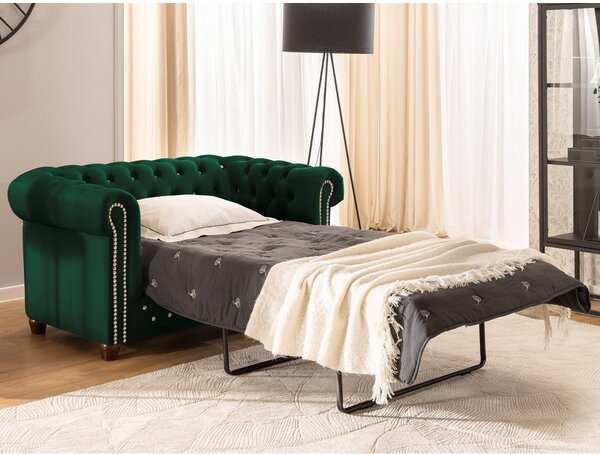Зелен кадифен разтегателен диван 148 cm York Blik – Ropez
