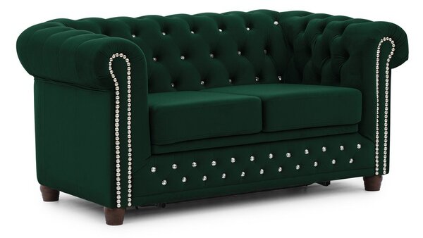 Зелен кадифен разтегателен диван 148 cm York Blik – Ropez
