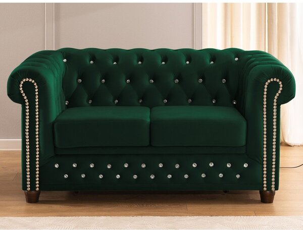 Зелен кадифен разтегателен диван 148 cm York Blik – Ropez