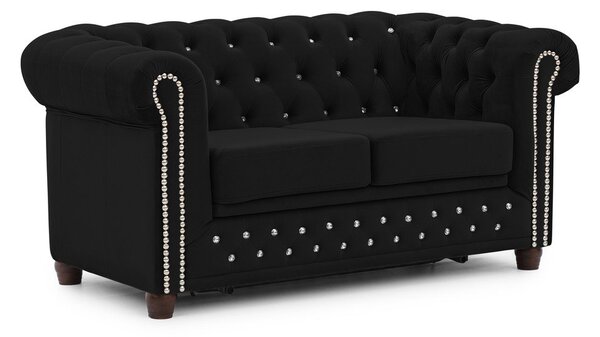 Черен кадифен разтегателен диван 148 cm York Blik – Ropez