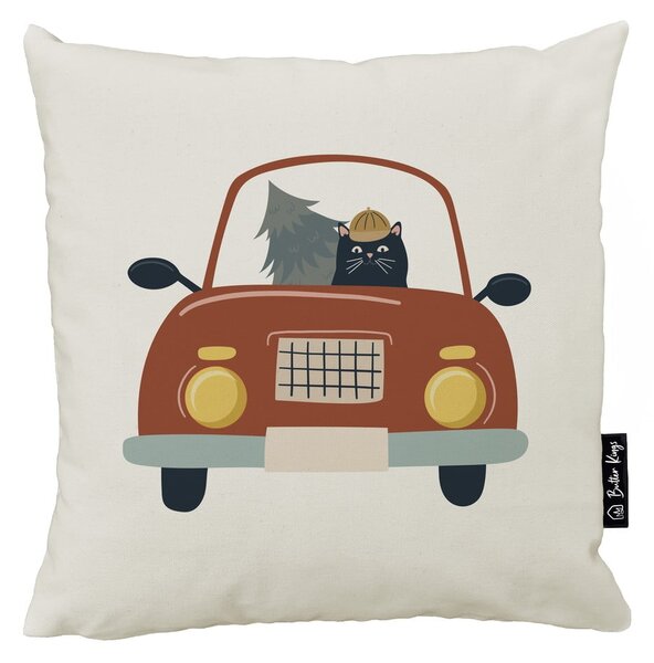 Калъфка за възглавница с коледен мотив 45x45 cm Cat Driver – Butter Kings