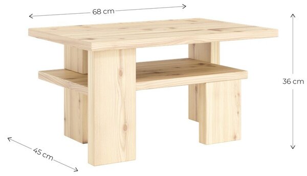 Масичка за кафе от масивен бор в естествен цвят 45x68 cm Japan – Karup Design