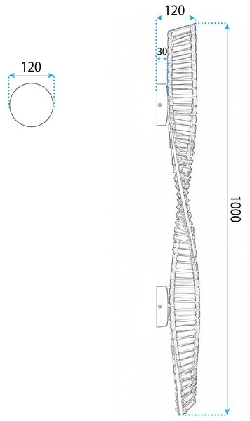 СТЕНЕН LED АПЛИК APP1952-W 100cm GOLD