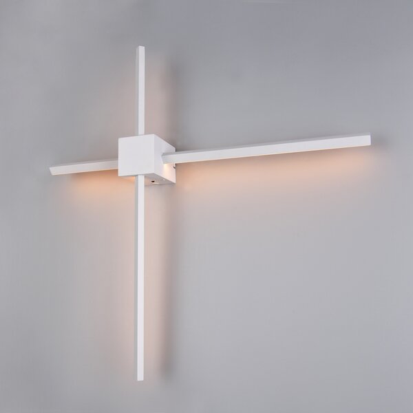 Trio Lighting LED стенна лампа Cassino, бяла матова, ширина 67 cm, метал, Затъмняване, Бял, Дневна/трапезария, Метал, Модерен