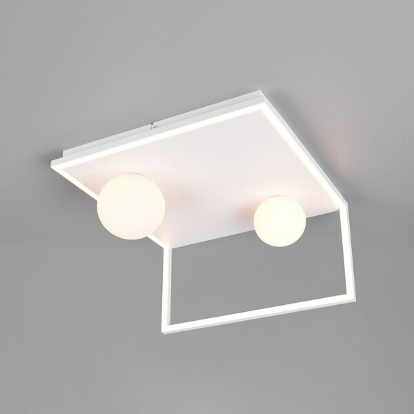 Trio Lighting LED плафон Arola, бял мат, ширина 37 cm, метал, Затъмняване, Бял, Дневна/трапезария, Метал, Модерен