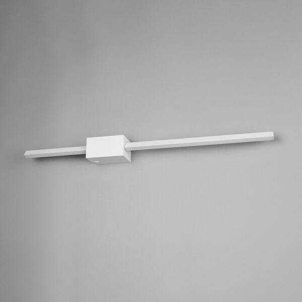 Trio Lighting LED стенна лампа Cassino, бяла матова, ширина 70 cm, метал, Затъмняване, Бял, Дневна/трапезария, Метал, Модерен