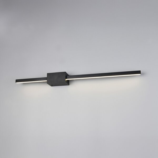 Trio Lighting LED стенна лампа Cassino, матово черна, ширина 70 cm, метал, Затъмняване, Черен, Дневна/трапезария, Метал, Модерен