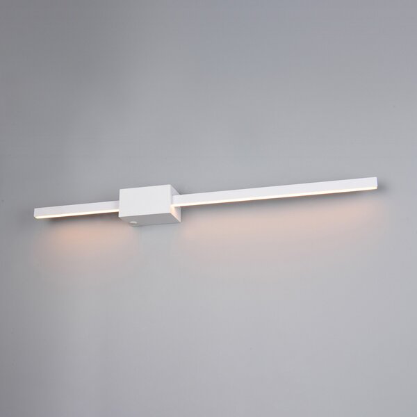 Trio Lighting LED стенна лампа Cassino, бяла матова, ширина 70 cm, метал, Затъмняване, Бял, Дневна/трапезария, Метал, Модерен