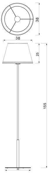 Подова лампа ARDEN 1xE27/15W/230V бежова/кафява