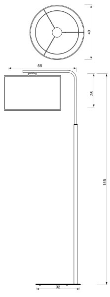 Подова лампа ARDEN 1xE27/15W/230V бежова/кафява