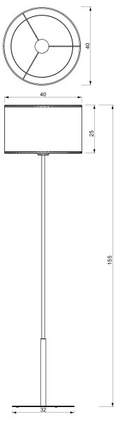 Подова лампа ARDEN 1xE27/15W/230V бежова/кафява