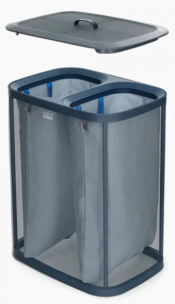 Кош за пране Joseph Joseph Tota 50004, 90 l, Дръжки за пренасяне, 2 разделения, Черен