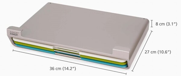 Комплект 3бр дъски за рязане Joseph Joseph Folio Slim 60235, 36x28 см, Двустранни, Монтаж под рафт, Многоцветен