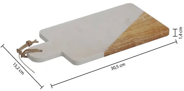 Дъска за сервиране Secret de Gourmet, Мрамор, 30x15 см - Черен