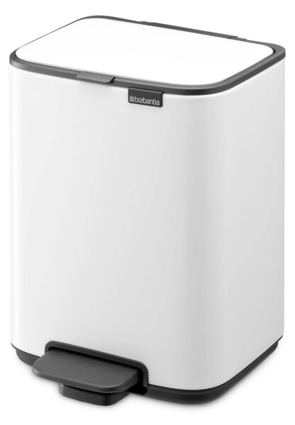 Кош за боклук Brabantia Bo Pedal 1010117, 4 л, Леко затваряне, Противоплъзгаща основа, Бял