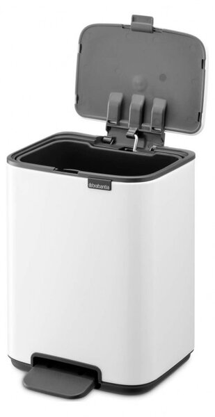 Кош за боклук Brabantia Bo Pedal 1010117, 4 л, Леко затваряне, Противоплъзгаща основа, Бял