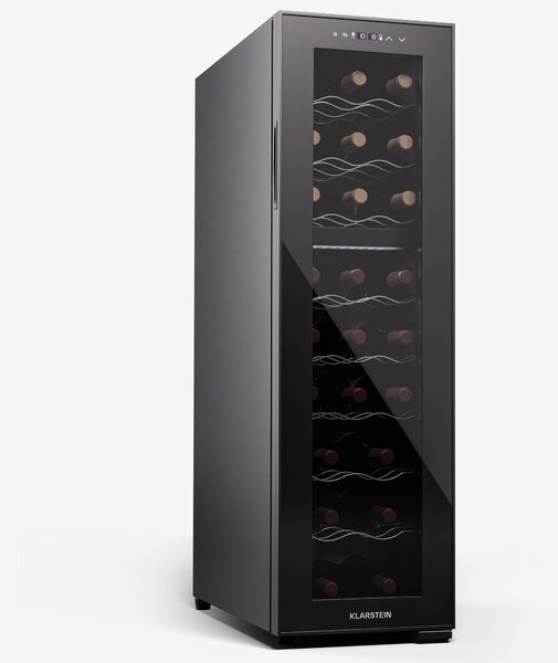 Klarstein Shiraz 24 Uno, охладител за вино, 2 зони, 75 л/24 бутилки, 5-18 °C, сензорно управление
